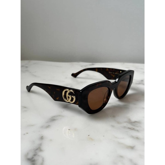 NEW Gucci GG1421S Brown Thick Rim Marmont Cat Eye Sunglasses - Picture 5 of 11